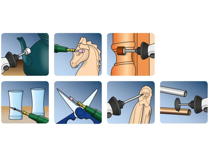 nástavce na přímou brusku, sada 100ks