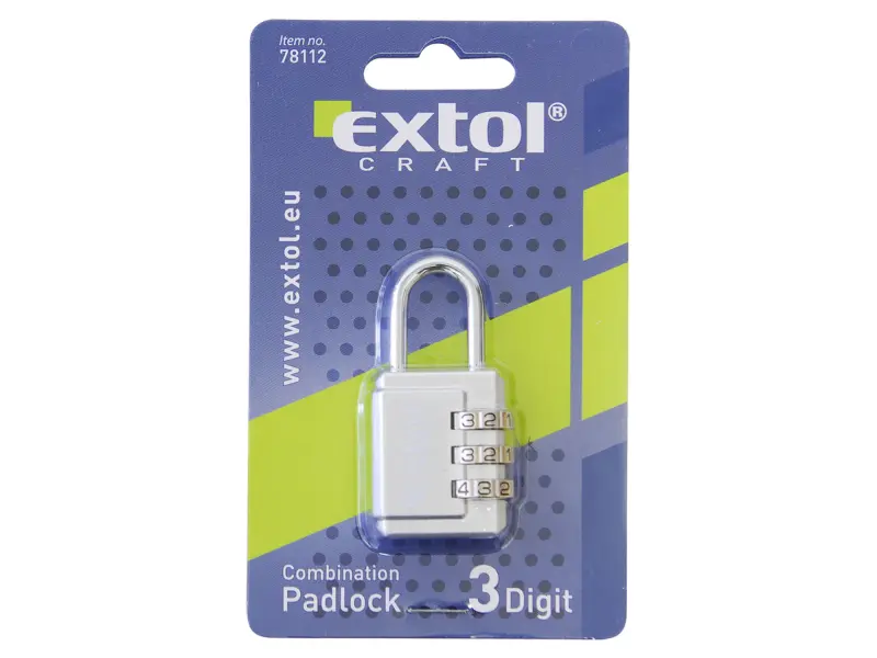 zámek kombinační s trojmíst. kódem, 26x55mm