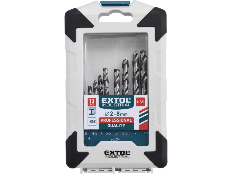 vrtáky do kovu, sada 13ks, O 2-8 mm, HSS-G