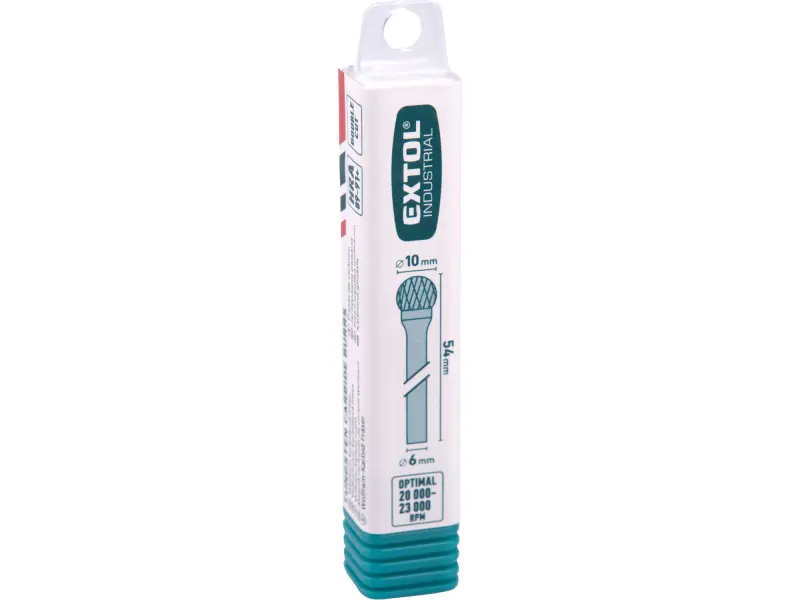 fréza karbidová, kulová, pr.10mm/stopka 6mm,sek střední (double-cut)