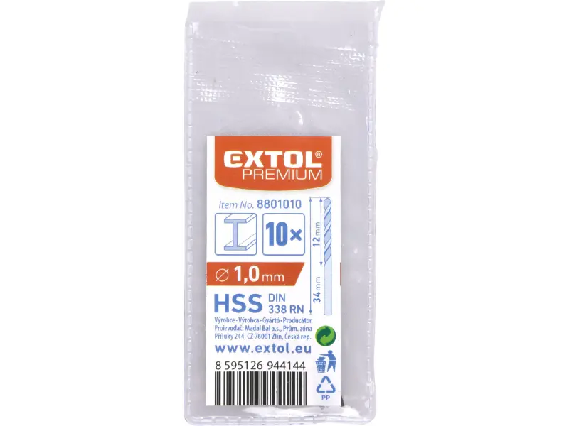 vrták do kovu HSS, bal 10ks, O 1,0mm