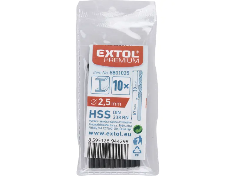 vrták do kovu HSS, bal 10ks, O 2,5mm