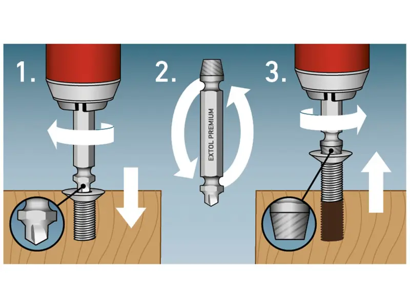 vytahovák zalomených šroubů sada 4ks, M5-14, HSS