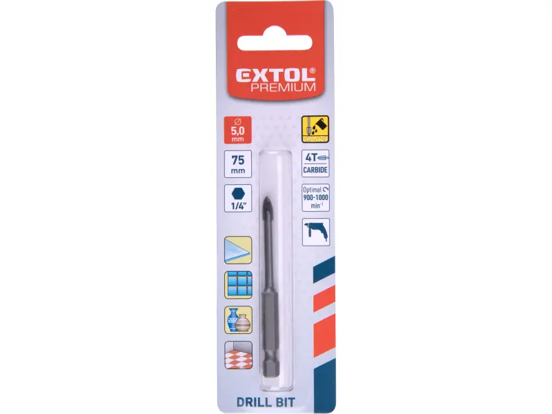 vrták na sklo a keramiku karbidový, O 5mm