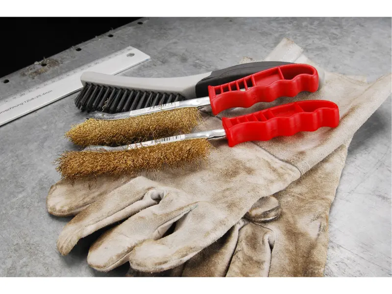 kartáč ocelový, TPR rukojeť, 4řadý, 250mm