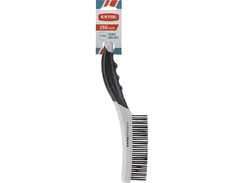 kartáč ocelový, TPR rukojeť, 4řadý, 250mm