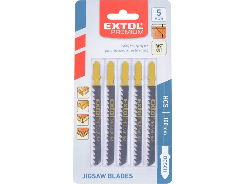 plátky do přímočaré pily 5ks, 75x4,0mm, HCS 8805007