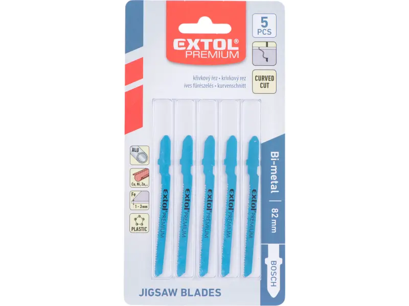 plátky do přímočaré pily 5ks, 57x1,5mm, Bi-metal