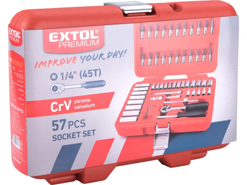 hlavice nástrčné, sada 57ks, 1/4