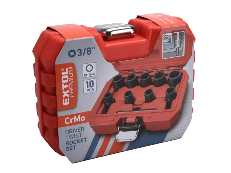 hlavice na uvolňování šroubů a matic, sada 10ks, 3/8