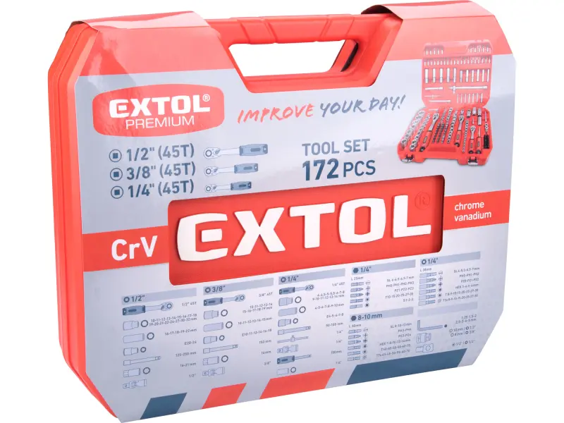 hlavice nástrčné, sada 172ks, 1/4