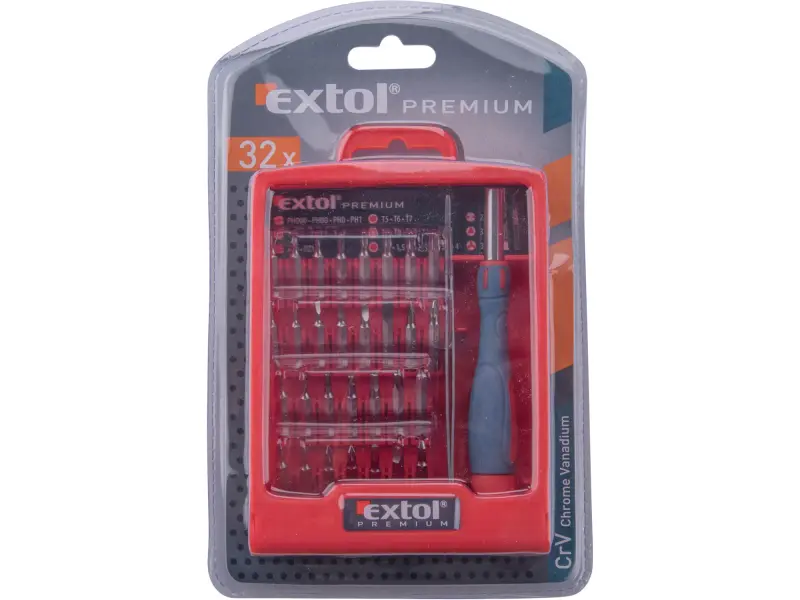 šroubovák hodinářský s mini-hroty, sada 32ks