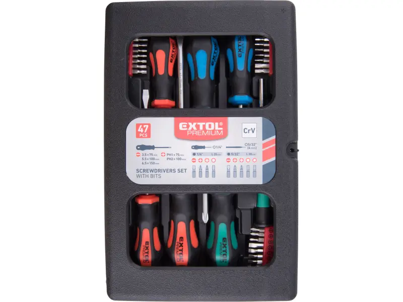 šroubováky a hroty sada 47ks, 1/4