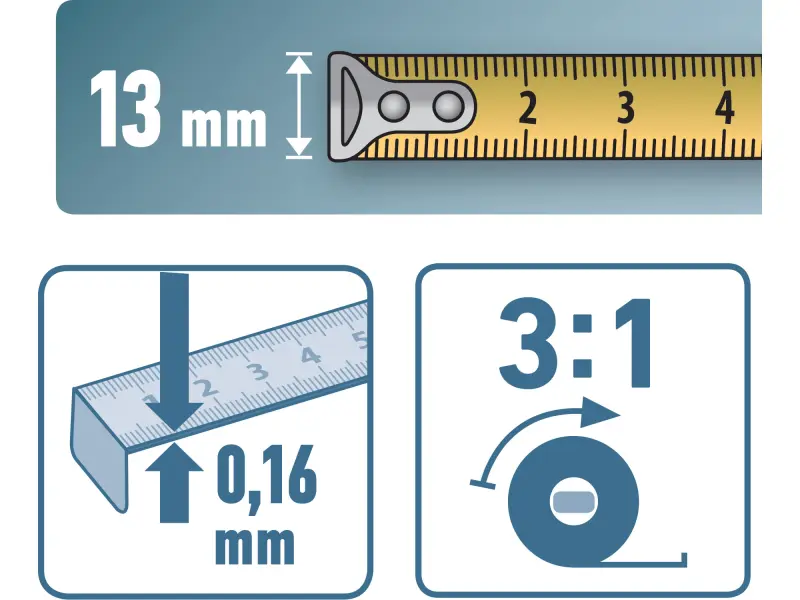 pásmo ocelové, 20m,š. pásku 13mm