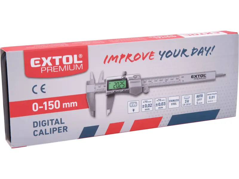 měřítko posuvné digitální nerez, 0-150mm, podsvícení displeje