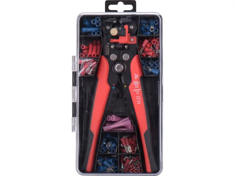 kleště odizolovací/krimpovací a koncovky, sada 231ks, 210mm/0,2-6mm2