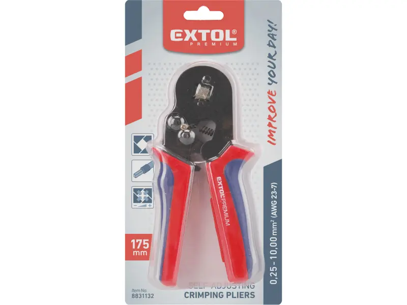 kleště lisovací/krimpovací na dutinkové konektory čtyřhran, 0,25-10mm2