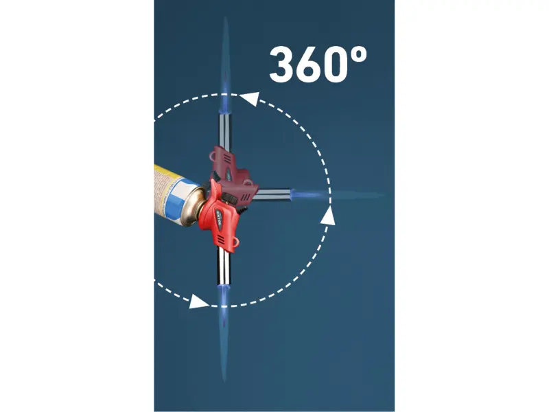 hořák MINI s piezo zapalovačem a předehřevem plynu na kartuše s EU závitem 7/16