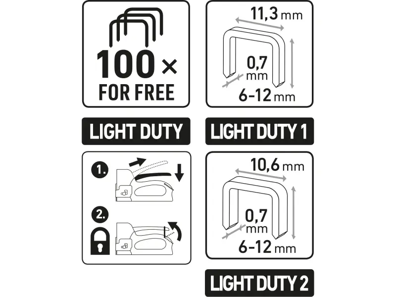 pistole sešívací/sponkovací 3funkční, 6-12mm, včetně 100ks spon