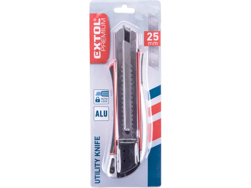 nůž ulamovací kovový s výztuhou, 25mm Auto-lock