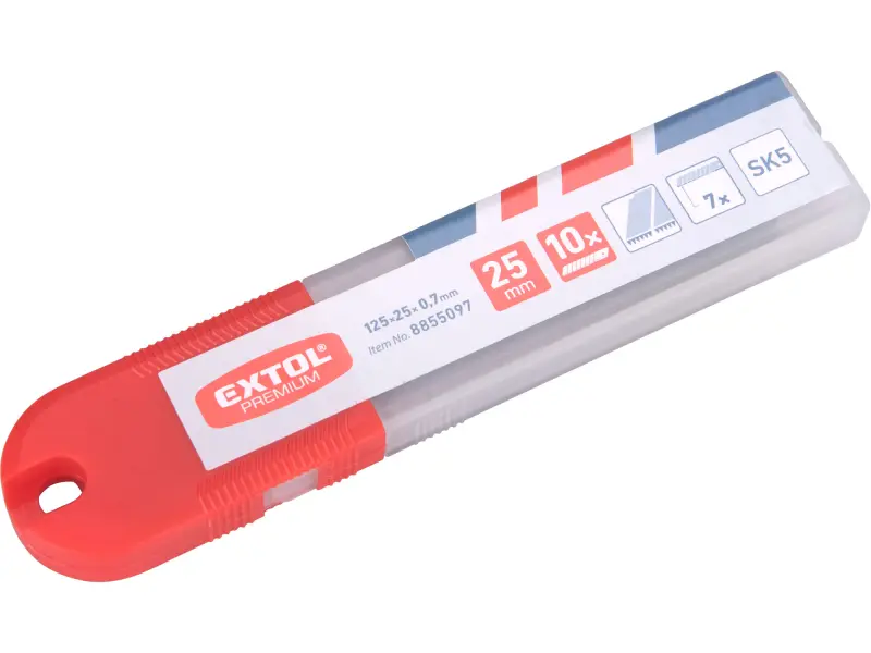 břity ulamovací se zoubkovým ostřím 10ks, 25mm(tl.0,7mm/6s), SK5