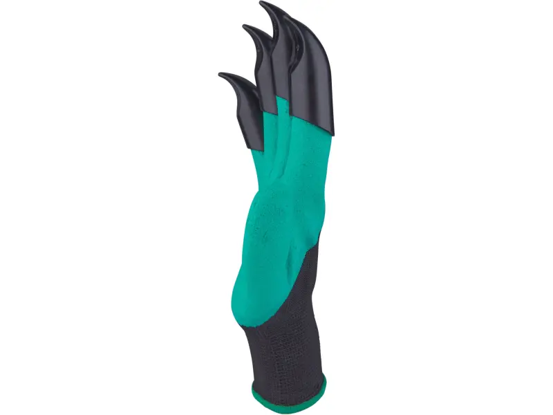 rukavice zahradní polyesterové s latexem a drápy na pravé ruce, velikost 9