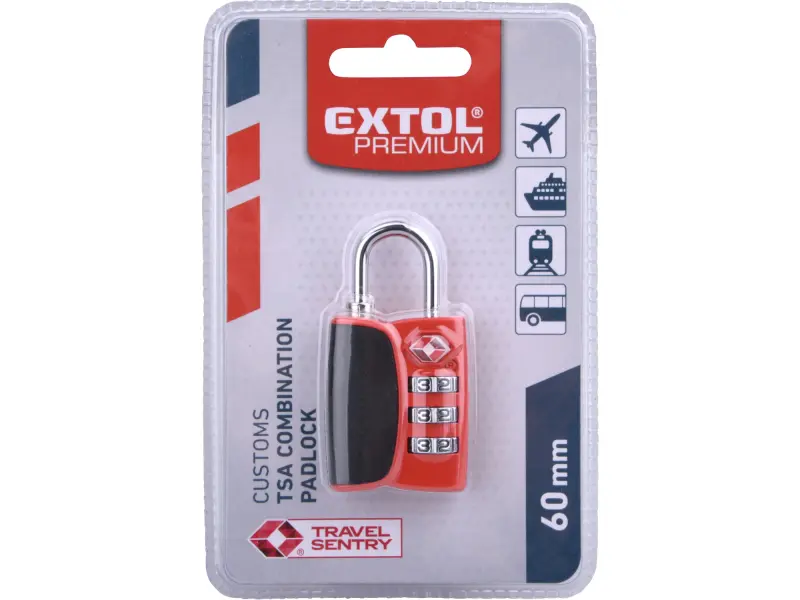 zámek kombinační TSA s trojmístným kódem, 61x32x tl.14mm