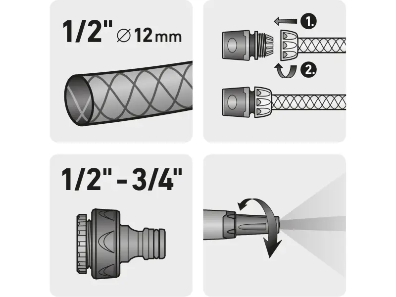 hadicový set 4ks, pro 1/2