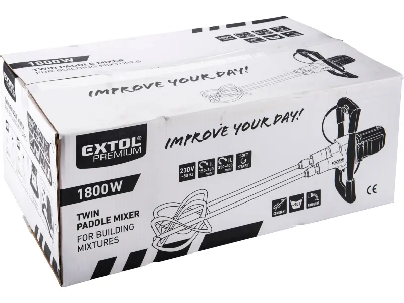 míchadlo stavebních směsí, dvoumetlové, 1800W