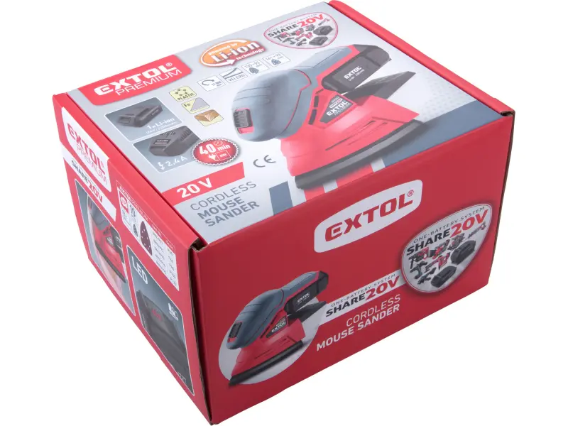 bruska vibrační delta aku SHARE20V, 20V Li-ion, 2Ah