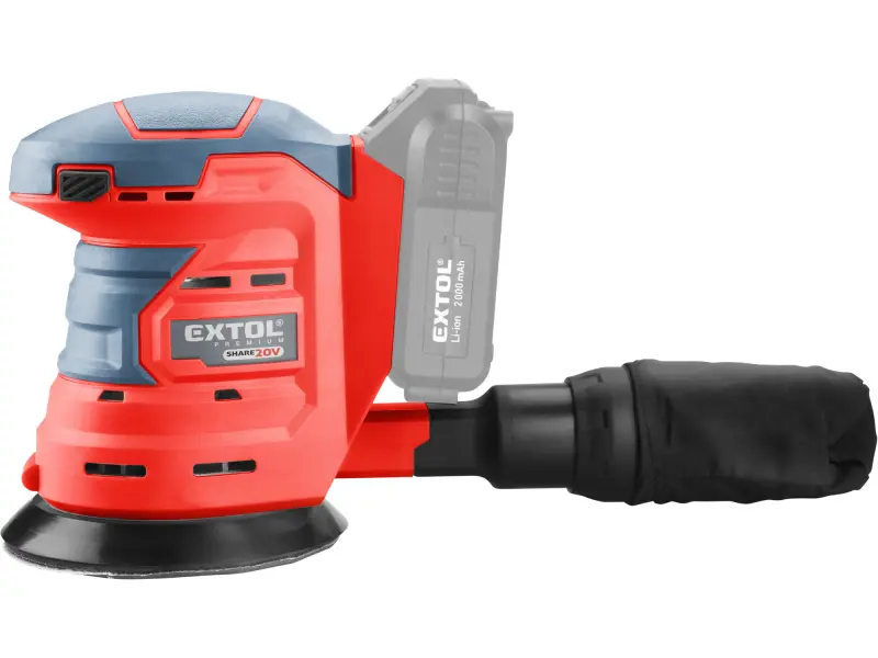 bruska excentrická aku SHARE20V, 125mm, 20V Li-ion, bez baterie a nabíječky