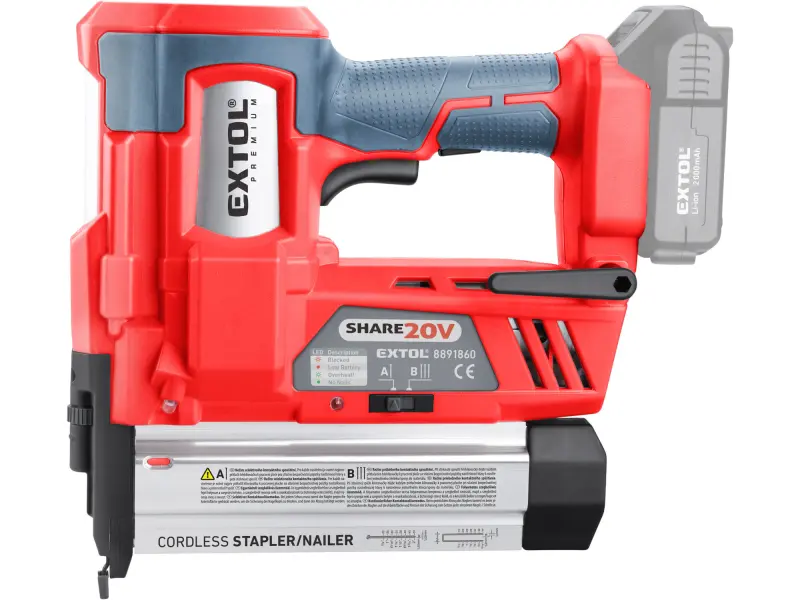 hřebíkovačka/sponkovačka aku SHARE20V, 20V Li-ion, bez baterie a nabíječky