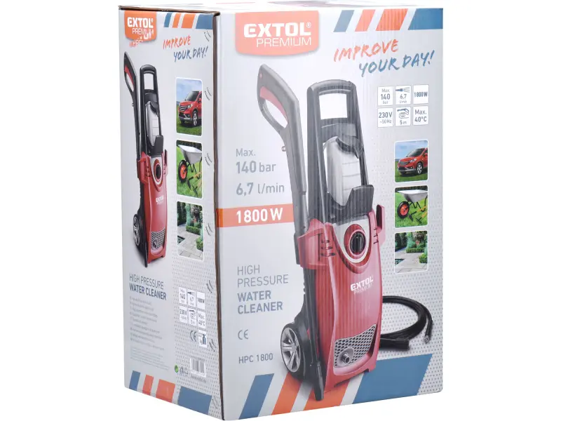 čistič vysokotlaký se samonasáváním vody a šamponováním, 140bar, 1800W