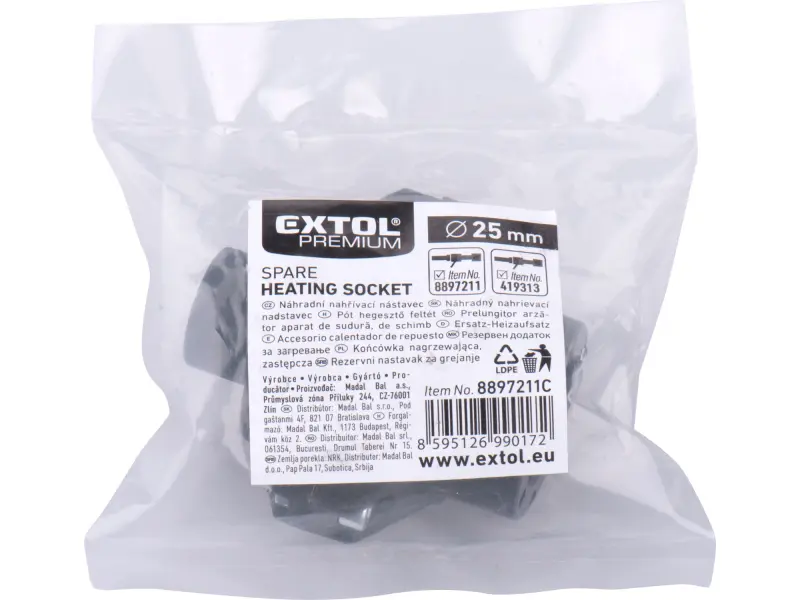 nástavec párový pro polyfúzní svářečku, ⌀25mm