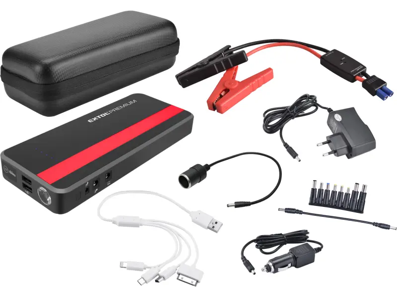 jump startér, 700A, pro naftové a benzínové motory, powerbanka 5V, 19V