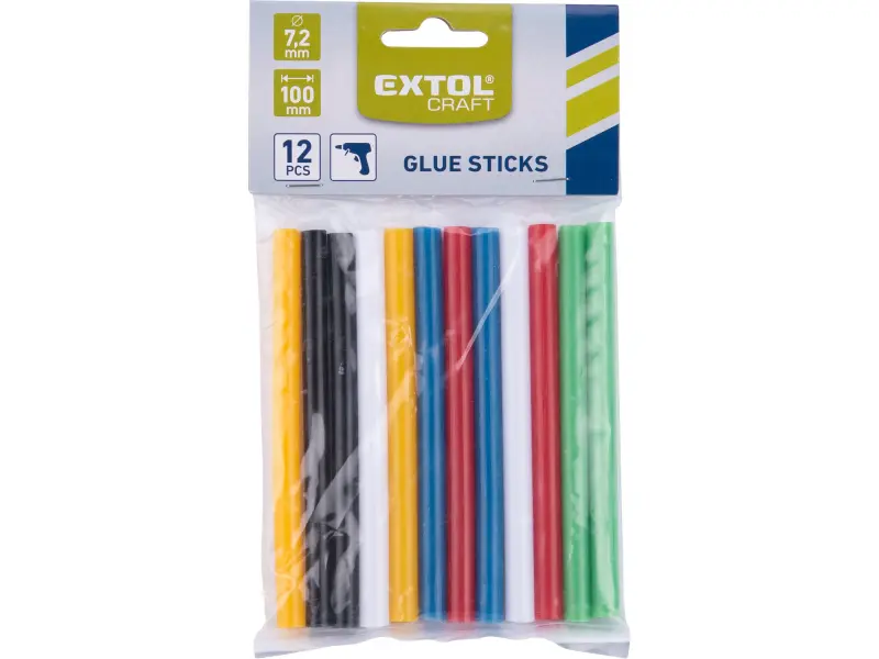 tyčinky tavné, mix barev, pr.7,2x100mm, 12ks