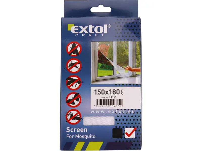 síť okenní proti hmyzu, 150x180cm, bílá, PES