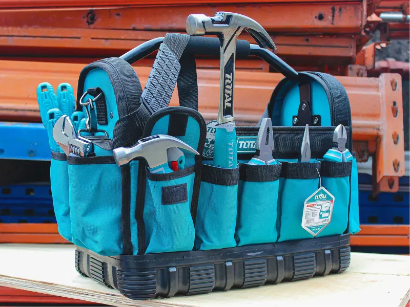Taška na nářadí, industrial, 21 kapes + kapsa na metr, 40 cm