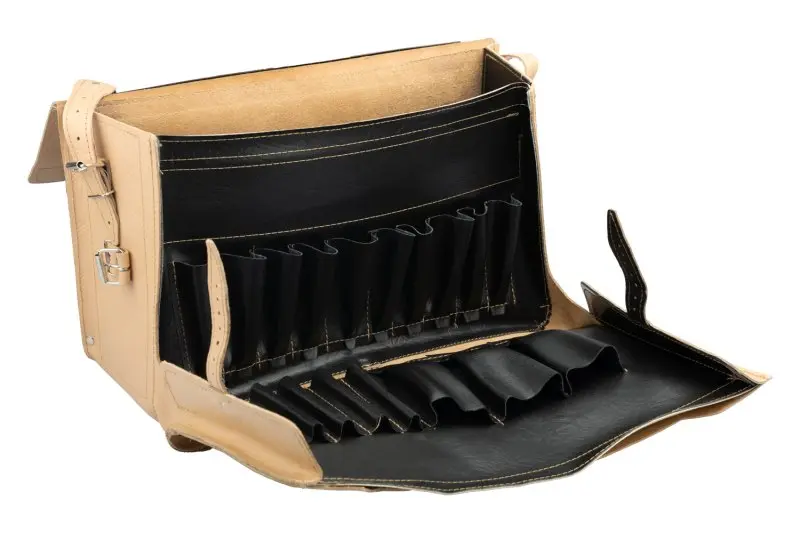 Brašna na nářadí elektrikářská kožená 26x43x20cm