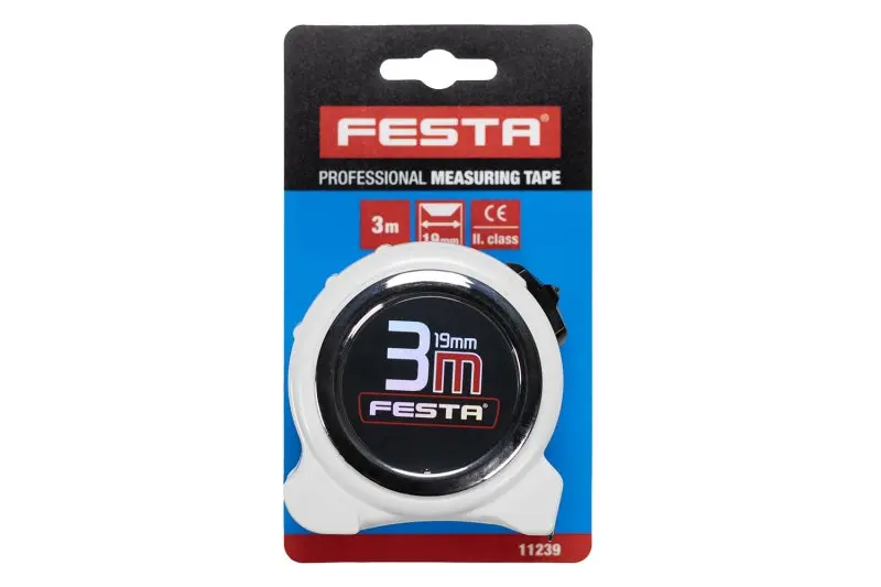 Metr svinovací FESTA 3mx19mm BÍLÝ