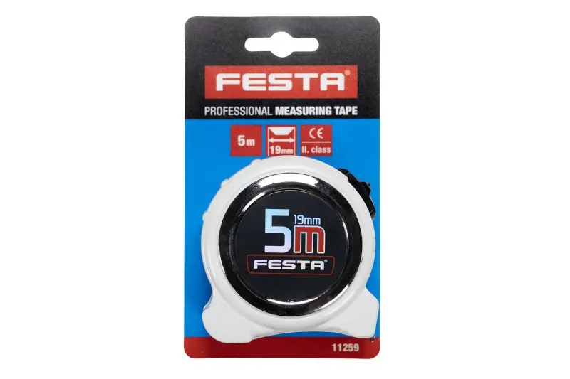 Metr svinovací FESTA 5mx19mm BÍLÝ