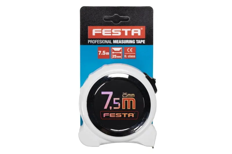 Metr svinovací FESTA 7.5mx25mm BÍLÝ