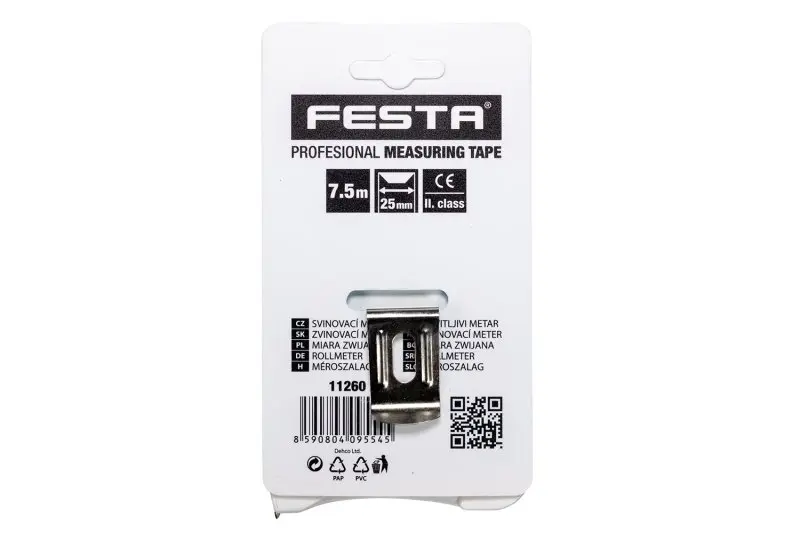 Metr svinovací FESTA 7.5mx25mm BÍLÝ