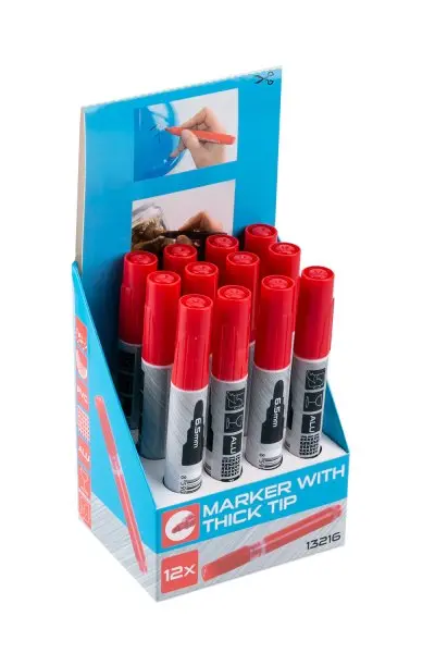 Značkovač permanentní červený extra silný hrot 144mm