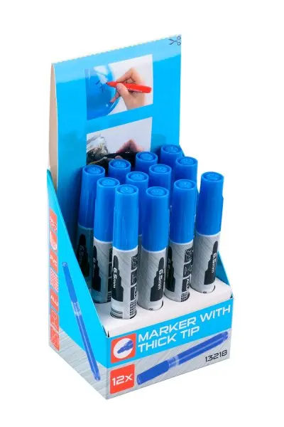 Značkovač permanentní modrý 144mm extra silný hrot 6.5mm