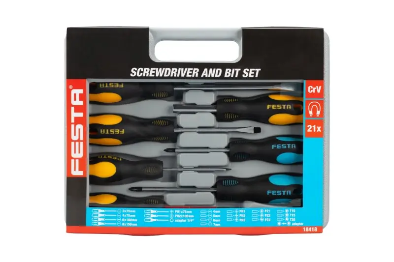 Sada šroubováků a bitů FESTA CrV 21 ks