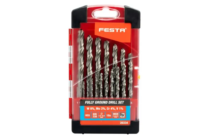Sada vrtáků FESTA HSS-G W9 1.0-10mm 19ks