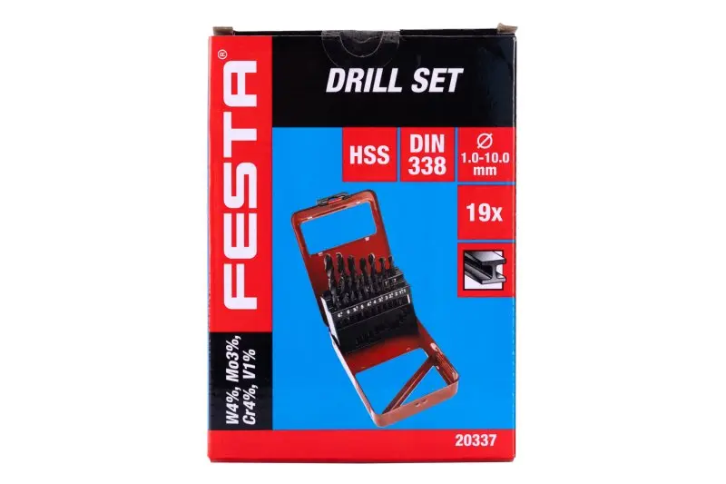 Sada vrtáků FESTA HSS 4341 1.0-10mm 19ks