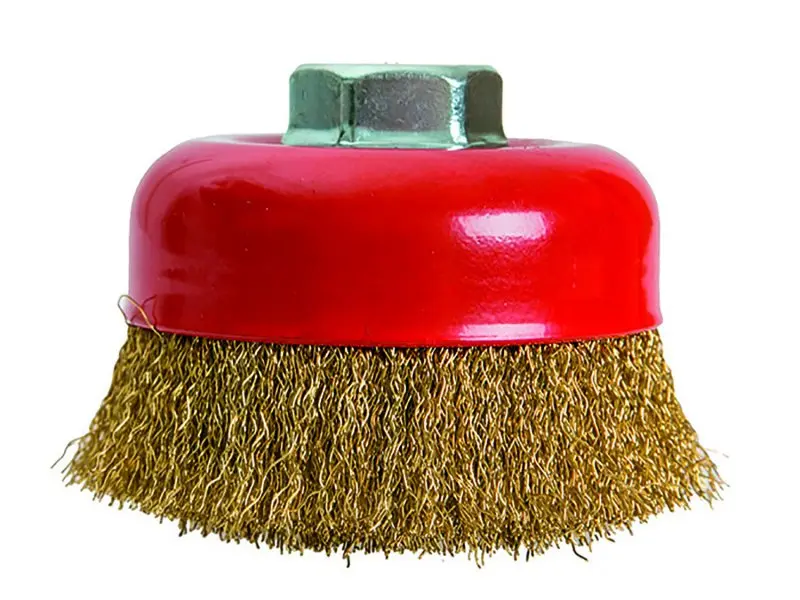 Kartáč rotační hrnkový FESTA vlnitý mosaz 100mm M14