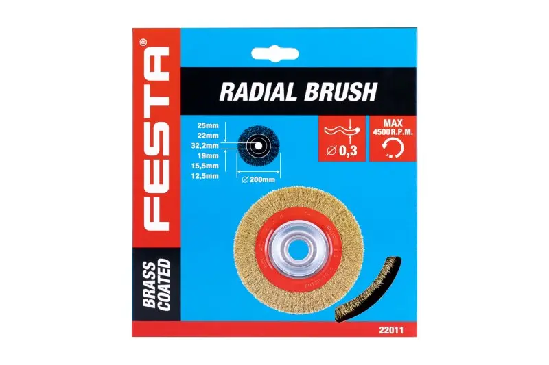 Kartáč rotační radiální vlnitý FESTA 200mm